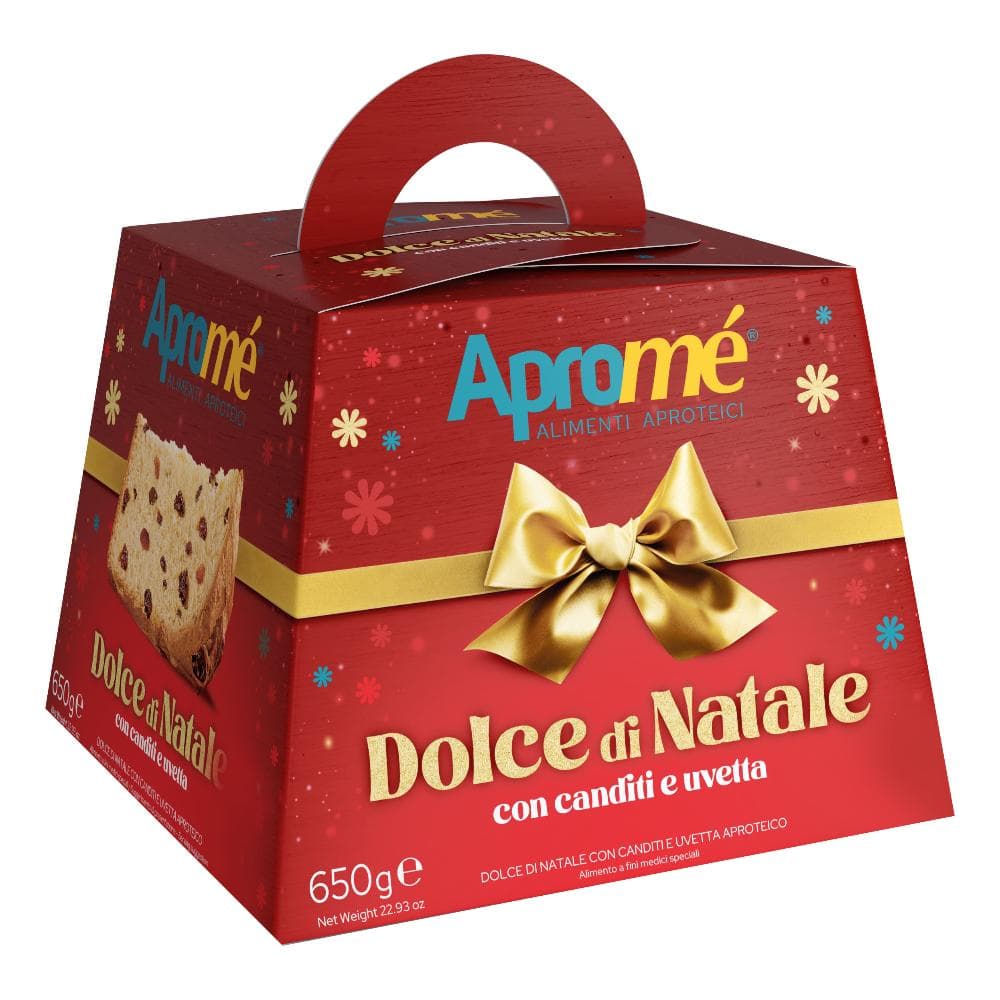 Aporomé Dolce di Natale Aproteico con Uvetta e Canditi, 650g