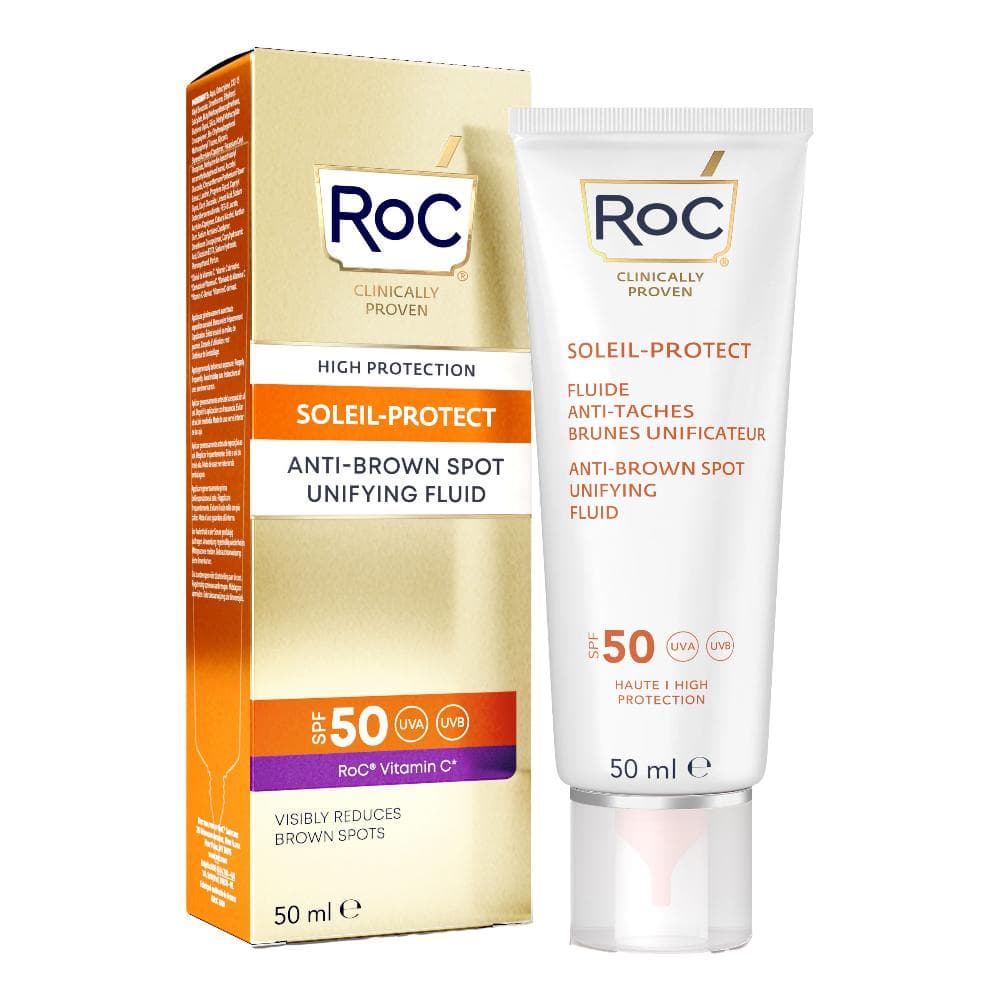 Roc Fluido Solare Viso Anti-Imperfezioni e Uniformante Tono SPF50+ 50 ml