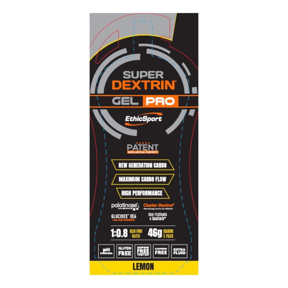 EthicSport Super Dextrin Gel Pro Integratore Energetico Professionale con Carboidrati Gusto Lemon, 60ml