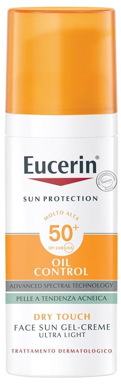 Eucerin Sun Oil Control Gel-Crema Tocco Secco FP 50+ Protezione Viso Pelle Grassa 50 ml