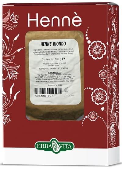 Hennè Color Capelli Biondo 100g Erbavita