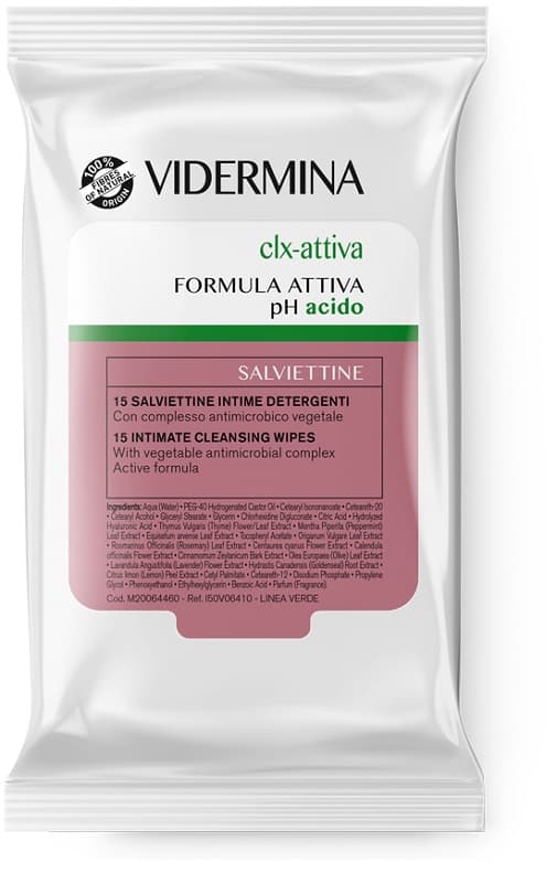 Vidermina CLX Salviettine Intime Detergenti 15 Pezzi