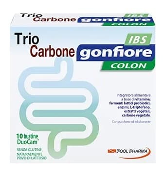 Triocarbone gonfiore ibs colon 10 bustine - pool pharma srl