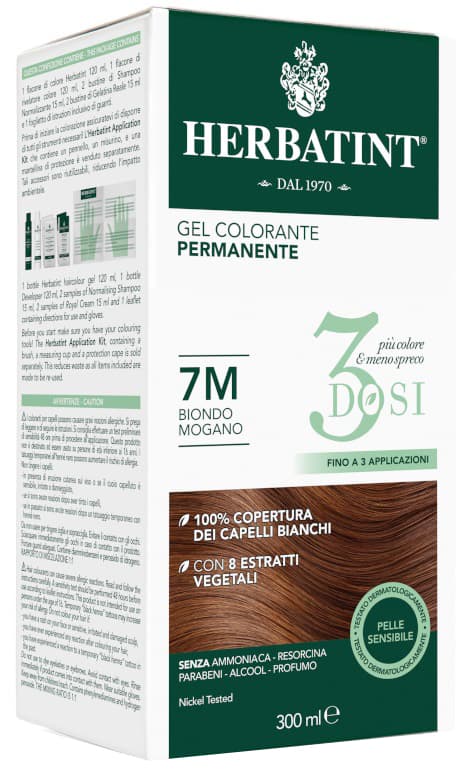 Herbatint Tintura Capelli Gel Permanente 3Dosi 7M Biondo Mogano 300 ml