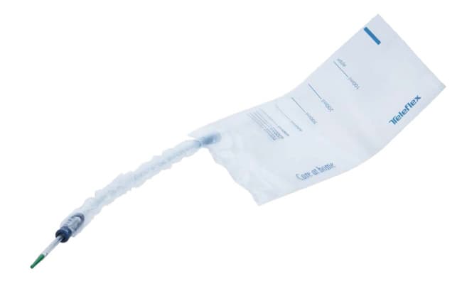 Catetere vescicale autolubrificante liquick x-treme plus rivestimento idrofilo con sacca raccogli urina diametro ch12 lunghezza 40 cm punta ergothan 2 fori sfalsati 30 pezzi