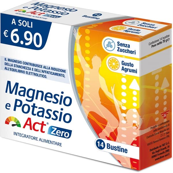 Magnesio potassio act zero 14 bustine