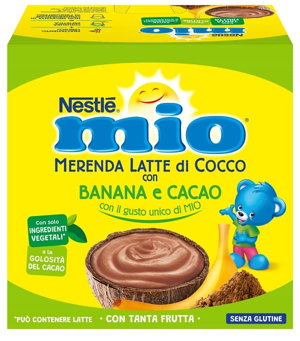 Mio Merenda Latte Di Cocco Con Banana E Cacao 4 Pezzi Da 90 G