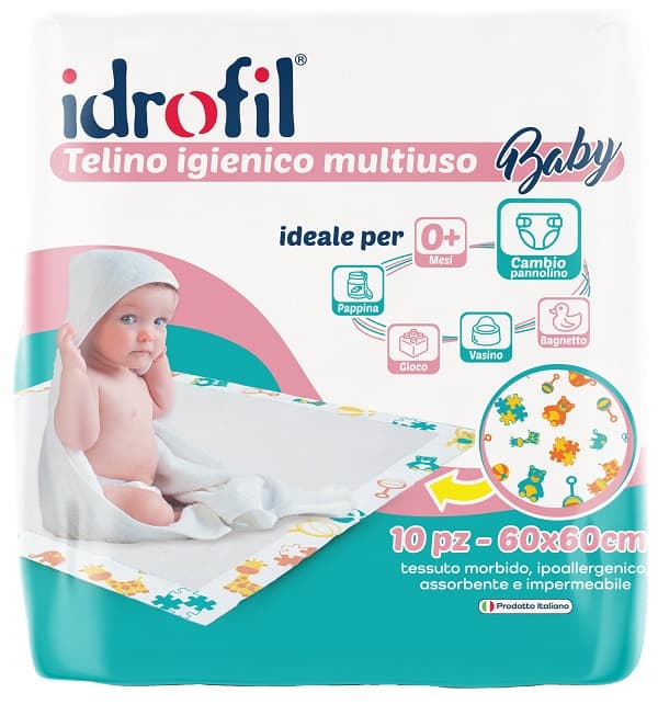 Idrofil Telino Igienico Multiuso Baby 60 X60 Cm 15 Pezzi
