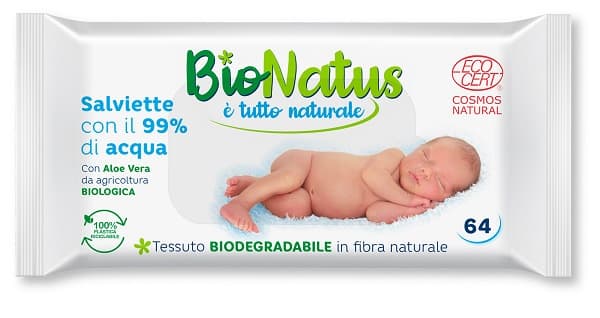 Bionatus Salviette 99% Acqua 64 Pezzi