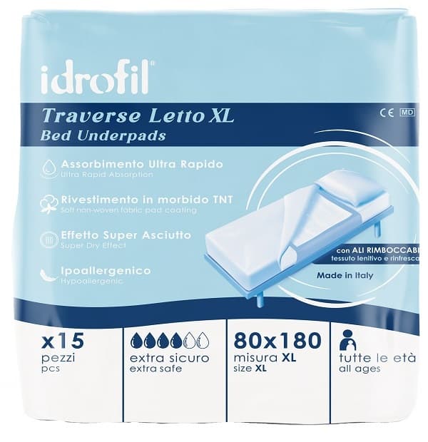 Idrofil Traversa Letto Xl 80 X180 Cm 15 Pezzi