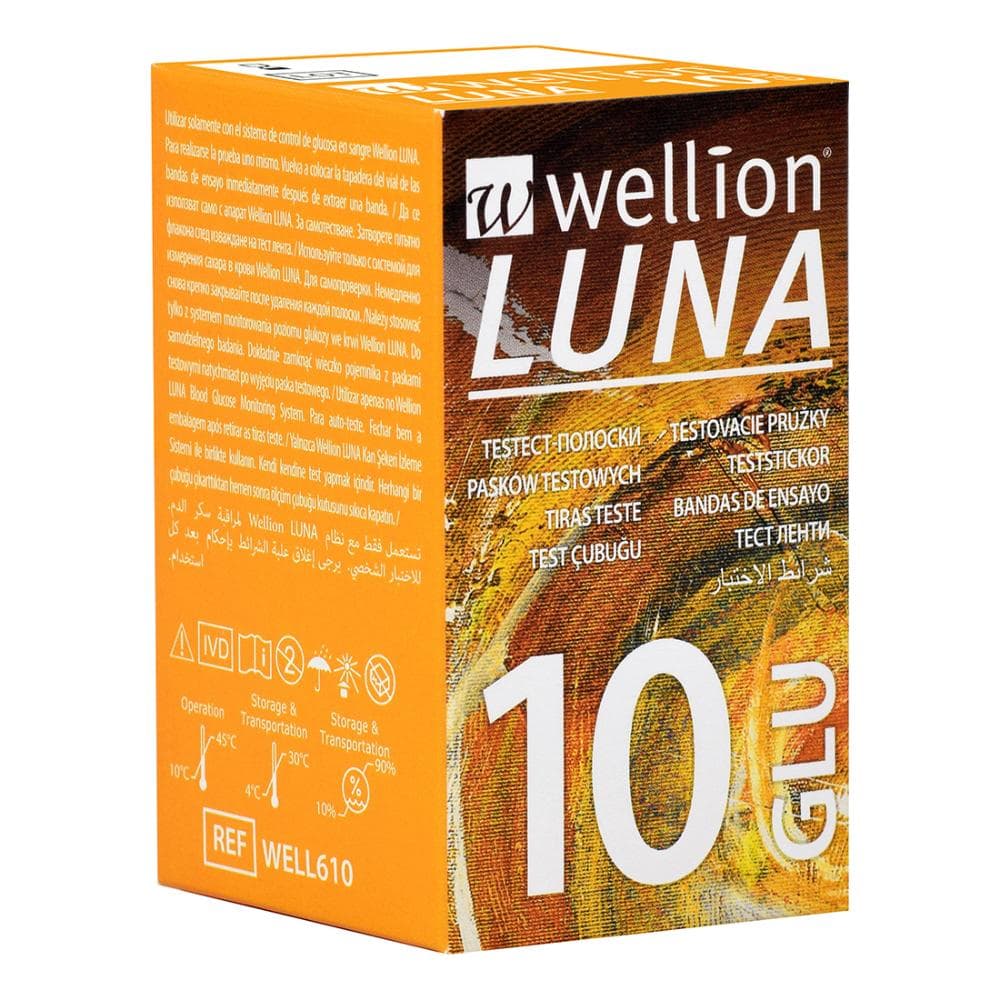Wellion Luna 10 Strips Strisce Per Misurazione Glucosio