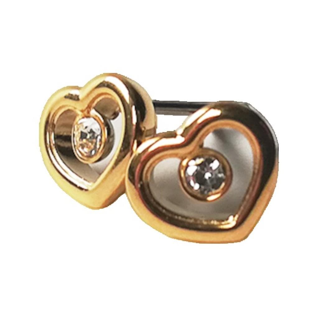 BJT207 ORECCHINI HEART SOLITAIRE GOLD PLATED