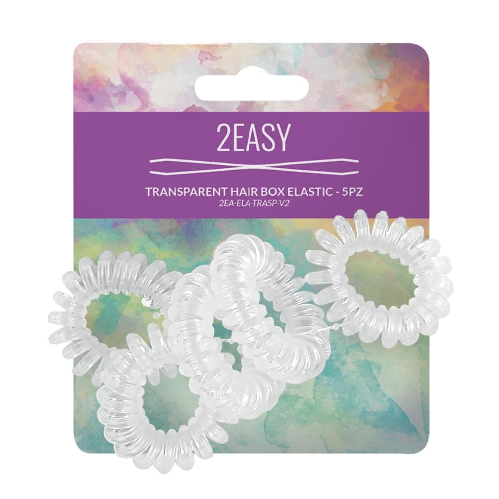 2 Easy Transparent Hair Box Elastic 5 Pezzi