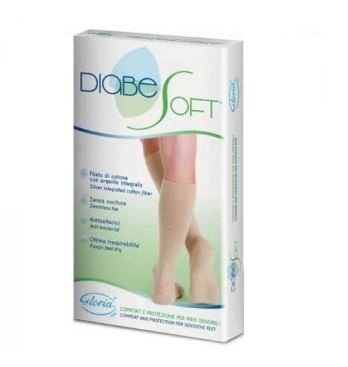 Diabesoft calzino beige misura l 1 paio