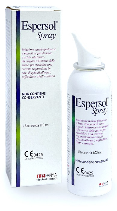 Soluzione nasale espersol spray ipertonica a base di acqua di mare e acido ialuronico 0,02% 100 ml