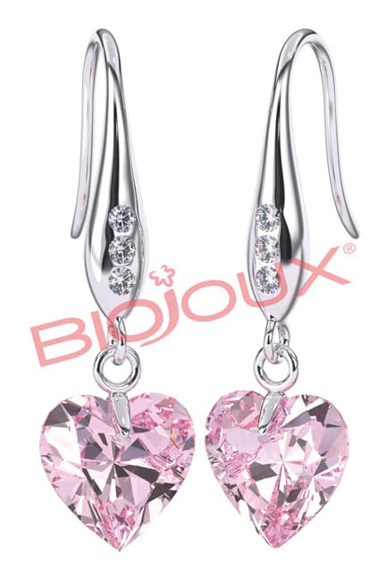 BJT722 ORECCHINI ROSA HEART STAINLESS STEEL