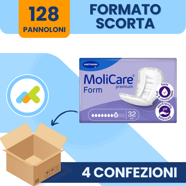Molicare Premium Form 8 Gocce | Pannoloni Sagomati Per Incontinenza Moderata-grave | 32 Pezzi