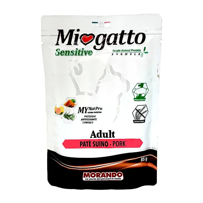 Miogatto sensitive single animal protein formula adult pate' prosciutto 85 g