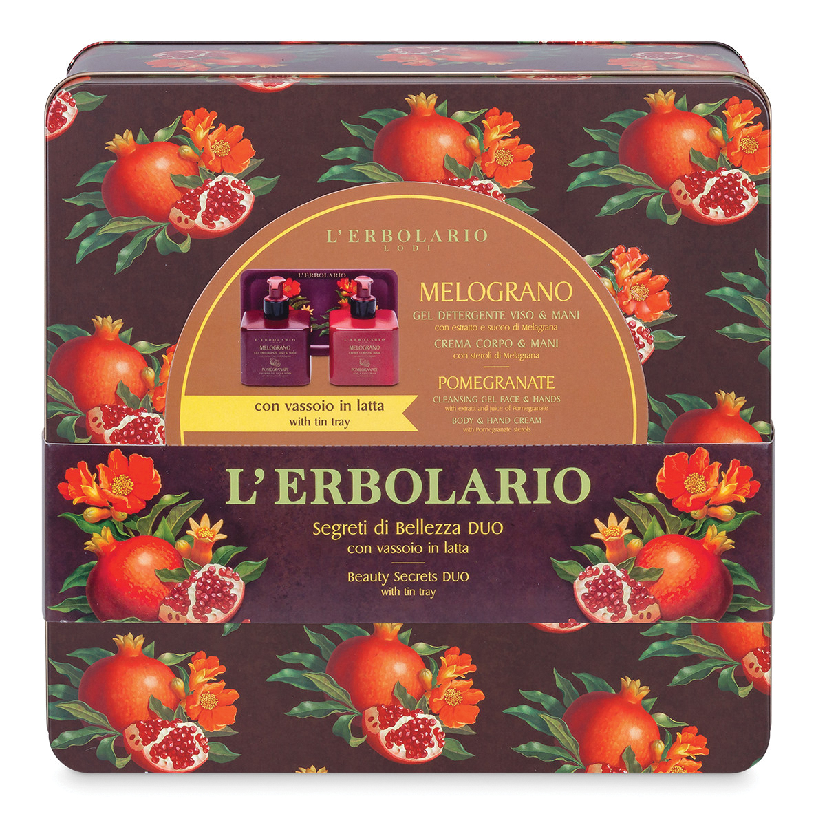 Melograno segreti di bellezza duo 1 gel detergente viso & mani 250 ml + 1 crema corpo & mani 250 ml edizione limitata