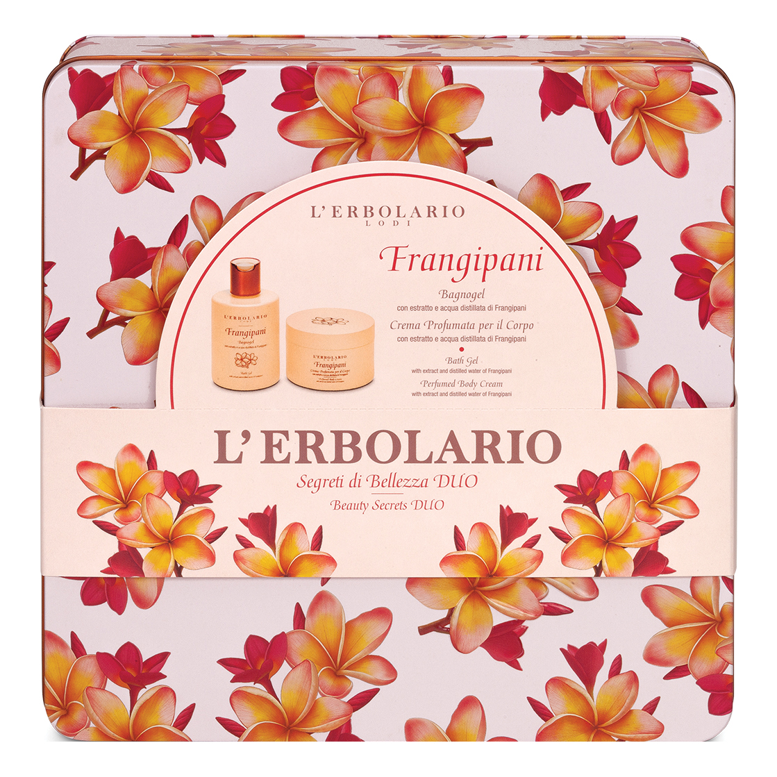 Frangipani segreti di bellezza duo 1 bagnogel 300 ml + 1 crema profumata corpo 200 ml edizione limitata