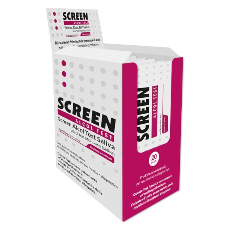 SCREEN ALCOL TEST SALIVA CONFEZIONE DA 20 PEZZI