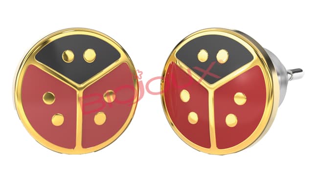 BJT720 ORECCHINI BABY LADYB GOLD PLATED
