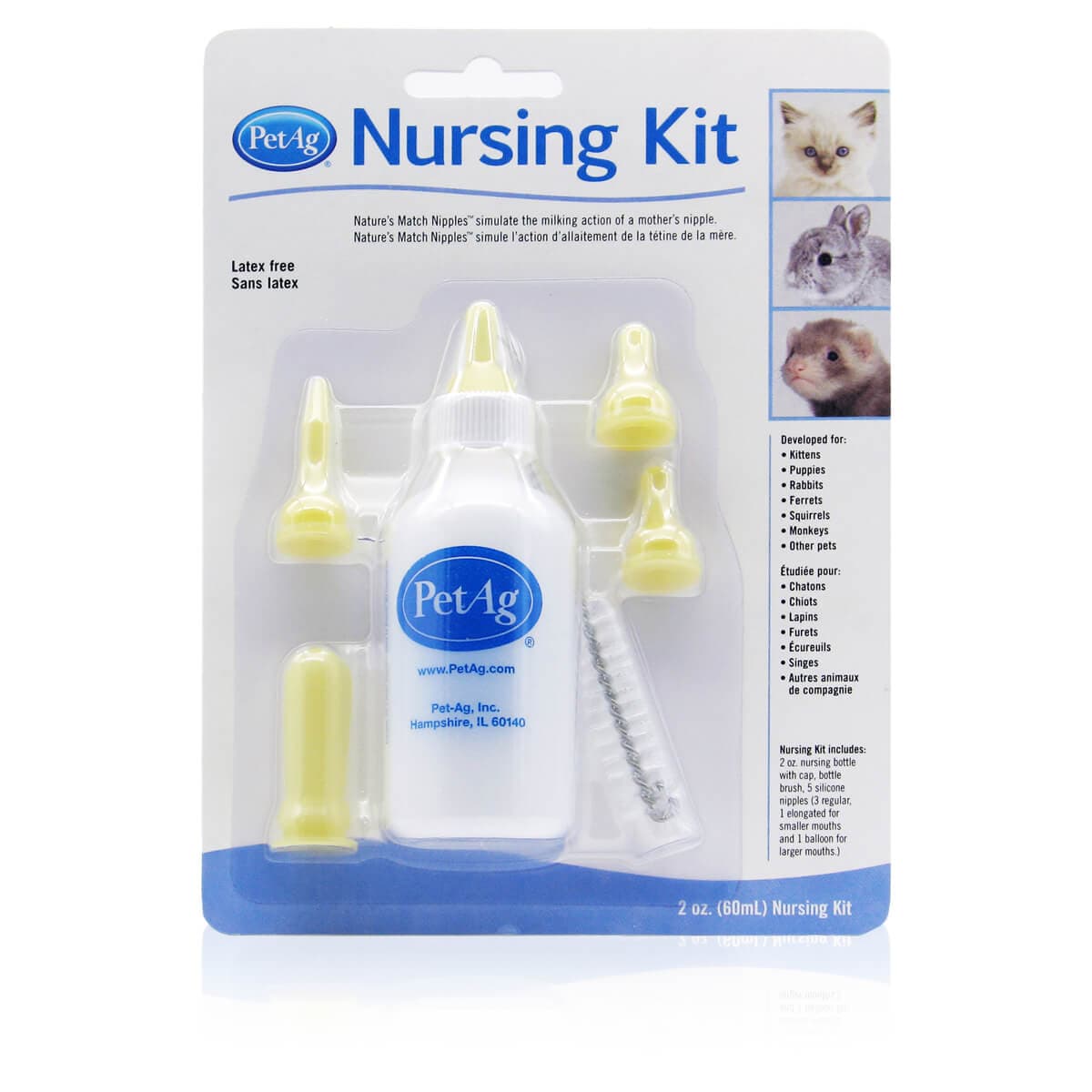 PetAg Nursing Kit Biberon Piccoli Animali 2oz