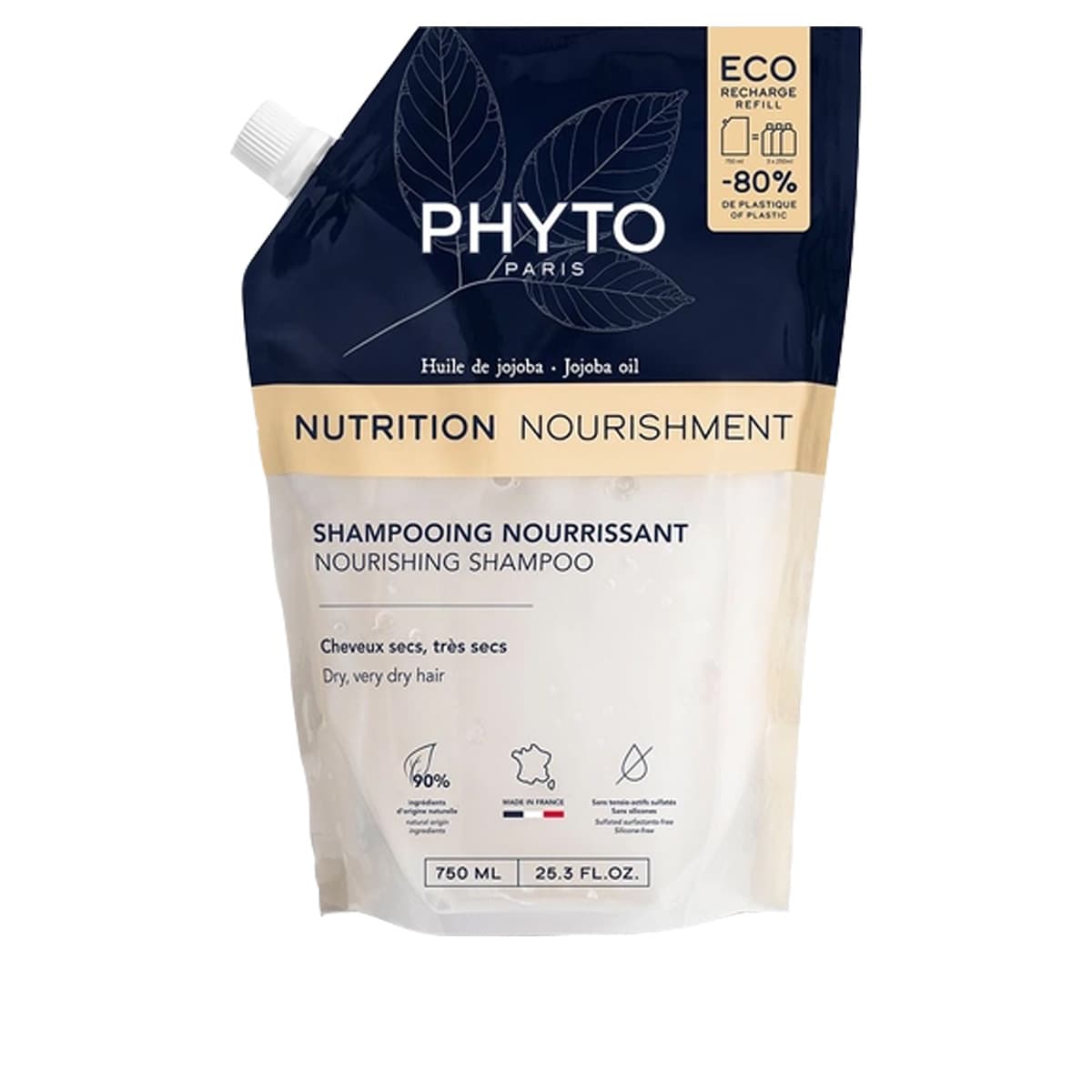 Phyto Shampoo Nutriente Capelli Secchi E Molto Secchi Ricarica 750 ml