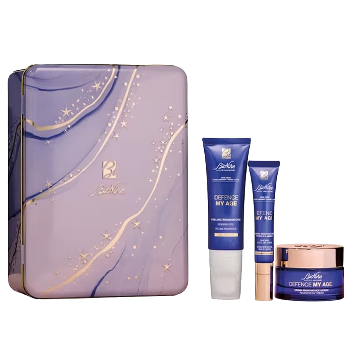 Defence My Age Kit Natale 2025 1 Crema Rinnovatrice Giorno 50 Ml + 1 Siero Rinnovatore Occhi E Labbra 15 Ml + 1 Peeling Rinnovatore 50 Ml
