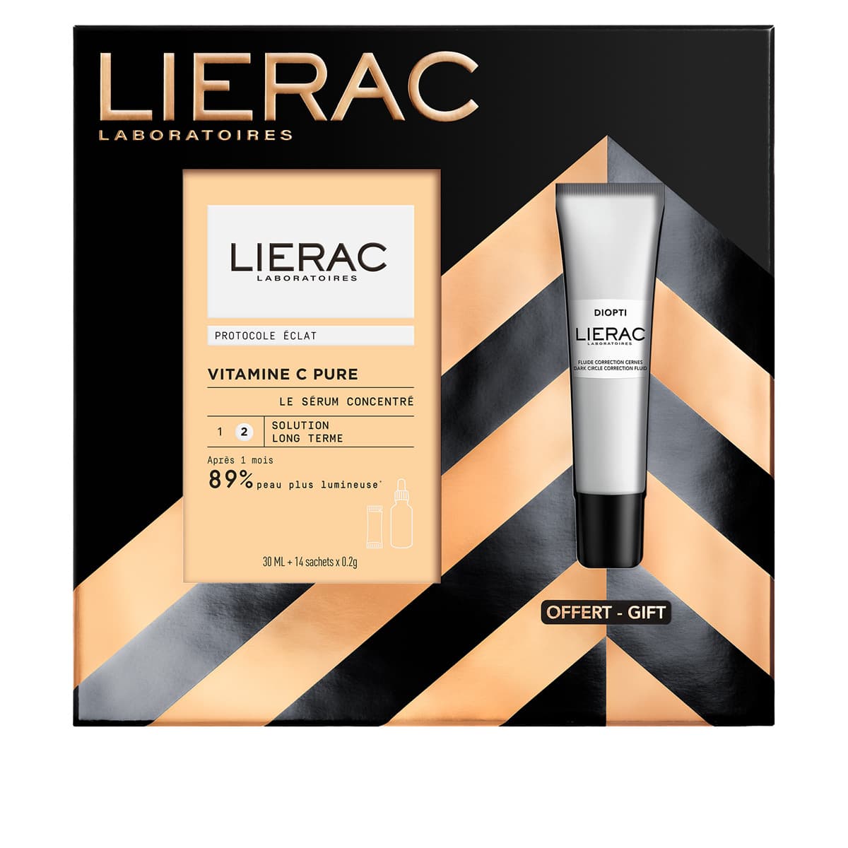 Lierac Routine Éclat Cofanetto con Siero Concentrato Luminosità 30 ml + Fluido correzione Occhiaie 15 ml