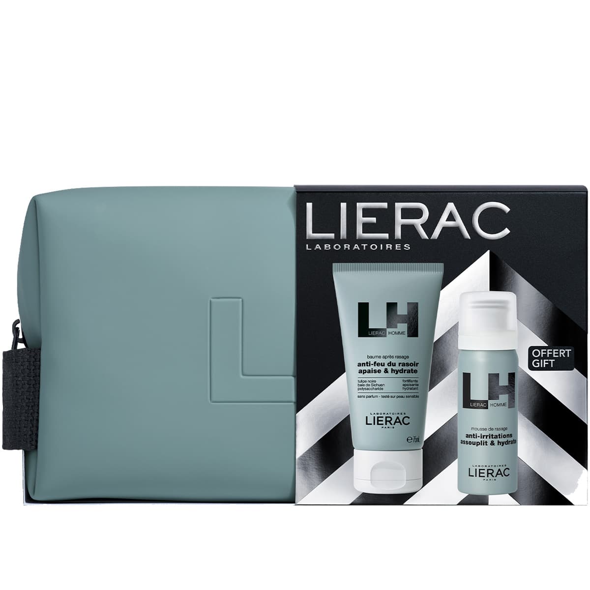 Lierac Homme Cofanetto con Dopobarba 75 ml + Schiuma Barba 50 ml + Trousse in Regalo