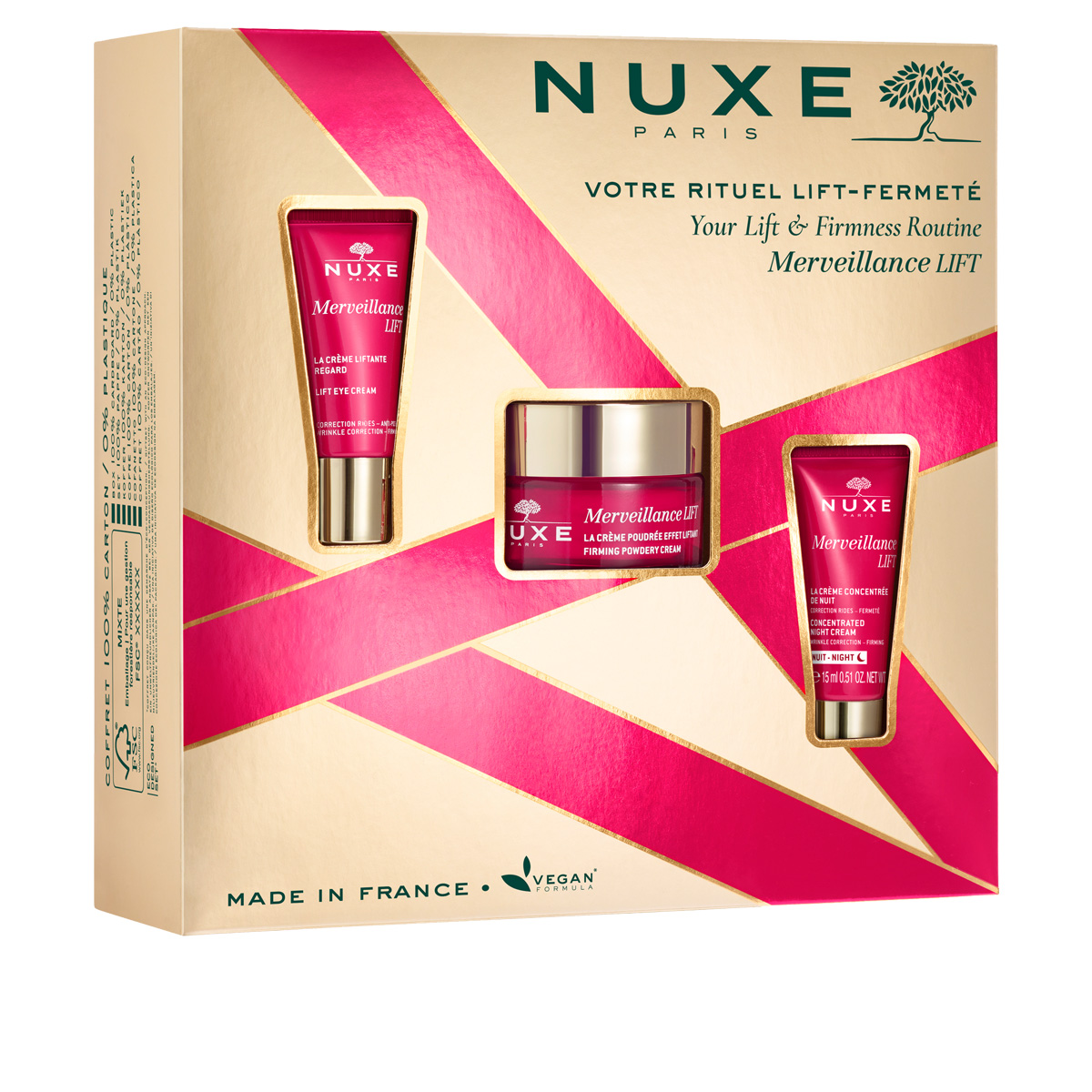 Nuxe Cofanetto Merveillance Lift Crema Viso Effetto Lifting 50ml + Contorno occhi + Crema Notte Omaggio