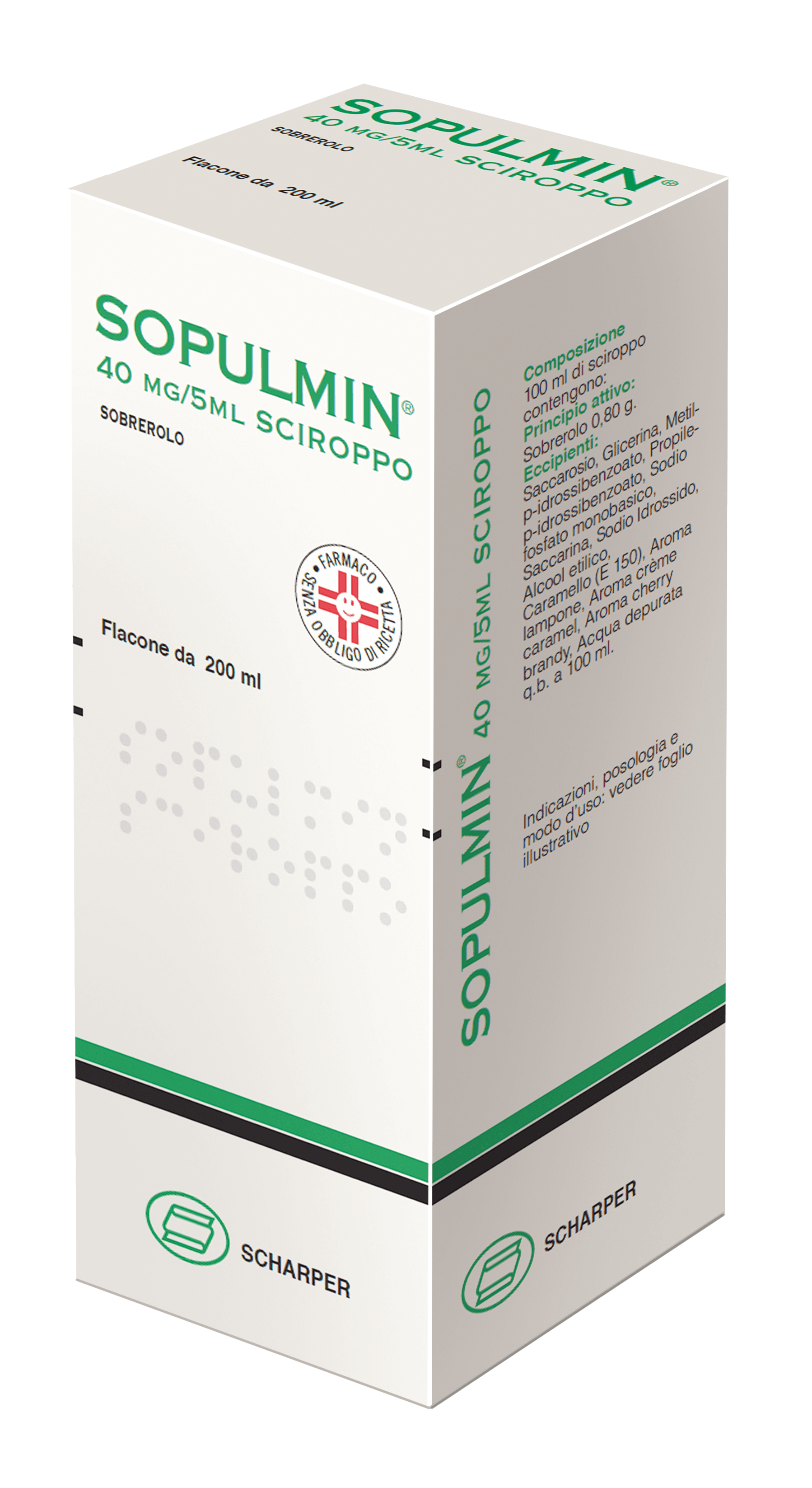 Sopulmin Sciroppo 40 mg/5 ml Sobrerolo Mucolitico 200 ml