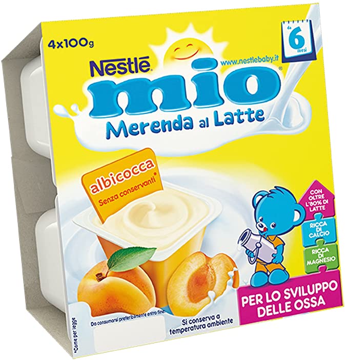 Nestlé Mio Merenda Al Latte Gusto Albicocca 4x100 g