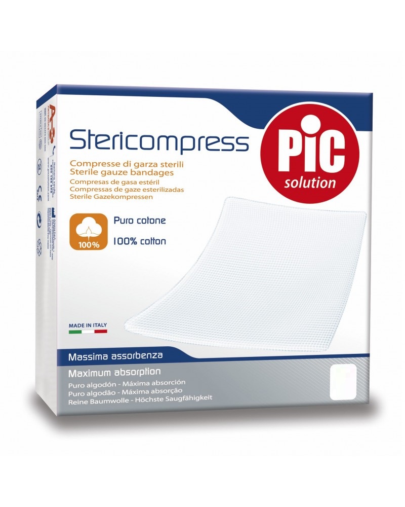 Pic Stericompress Compresse di Garza 10 x 10 cm Sterili 100 Pezzi