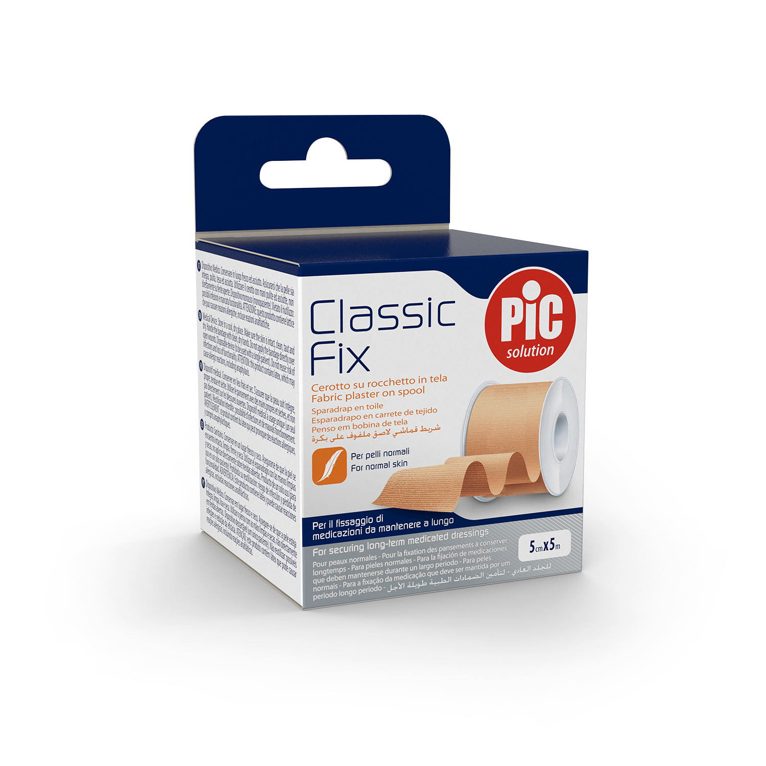 Pic Classic Fix Cerotto su Rocchetto Tela Beige 5 cm x 5 m