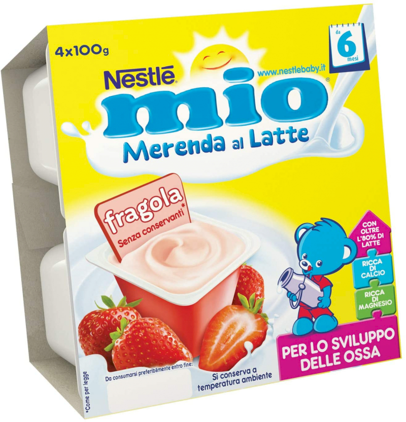 Nestlé Mio Merenda al Latte Fragola 4x100 g