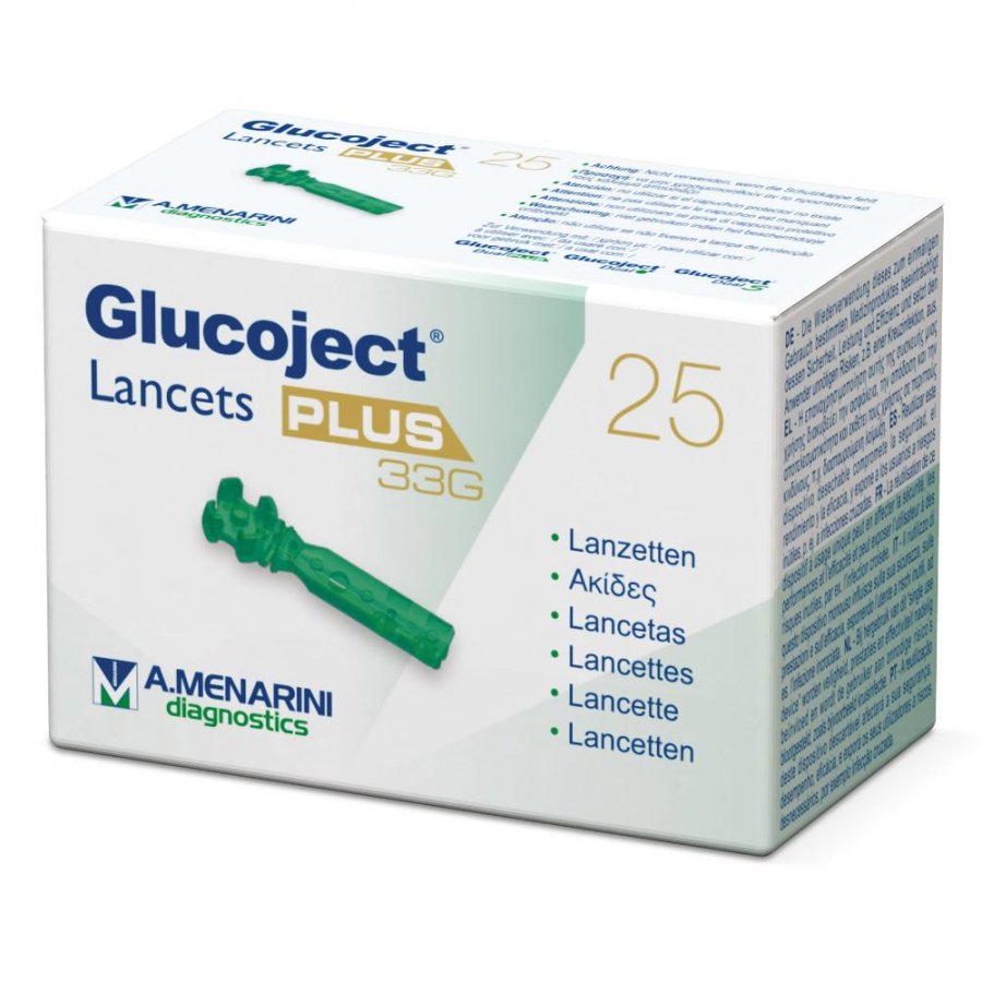 Glucoject Lancets Plus 33G Lancette Pungidito 25 Pezzi
