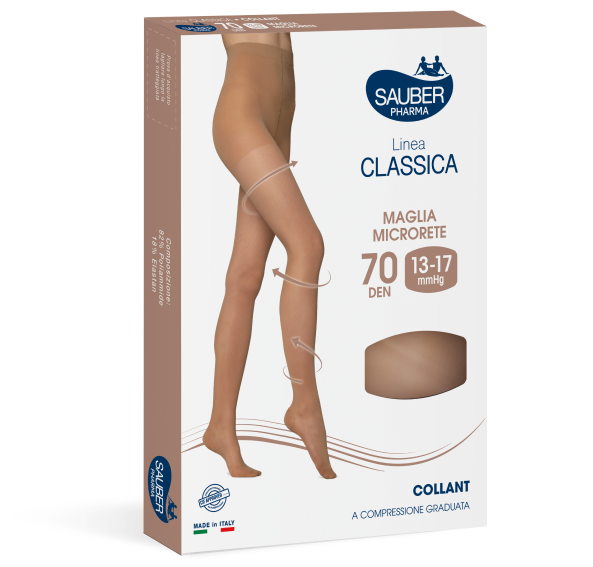 Sauber Linea Classica Collant in Maglia Microrete 70 Den Chiaro Taglia 3