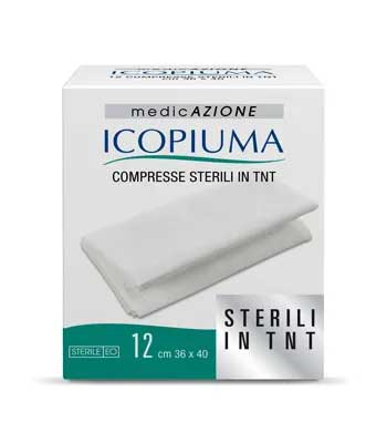 Icopiuma Compresse Adesive di Garza Sterili in TNT 36x40 cm 12 Pezzi