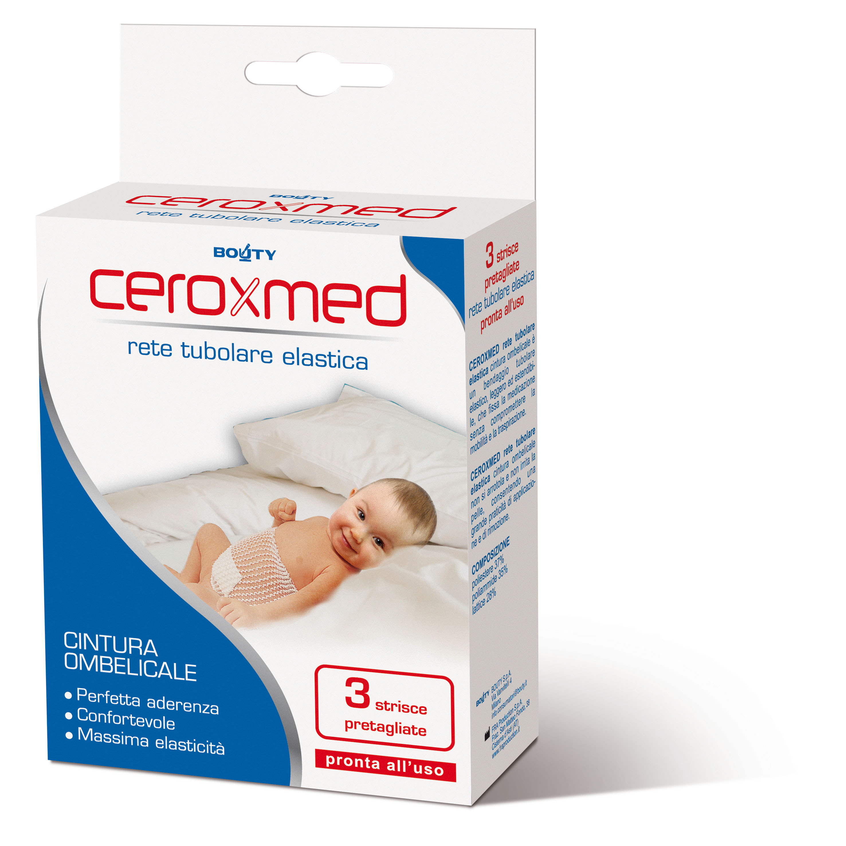 Ceroxmed Rete Tubolare Elastica Cintura Ombelicale 3 Strisce Pretagliate