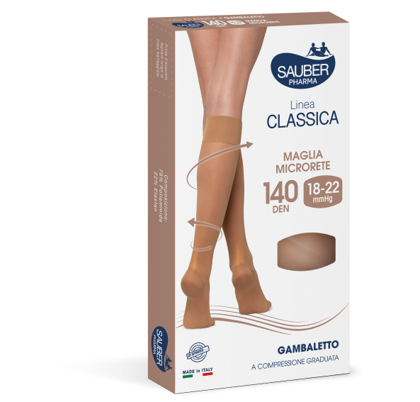 Sauber Linea Classica Gambaletto 140 Den Maglia Microrete Colore Beige Taglia 3