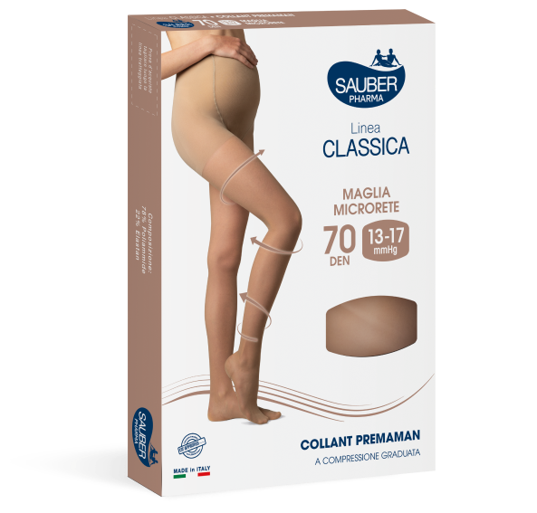 Sauber Linea Classica Collant Pre-maman 70 Den Colore Neutro Beige Taglia 3