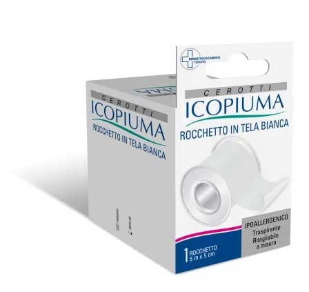 Icopiuma Cerotto Rocchetto In Tela Bianca Ipoallergenico 5x500 cm