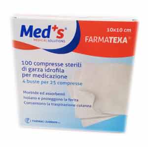 Med's Compresse Di Garza 12/8 Sterile 10 x 10 cm 100 Pezzi