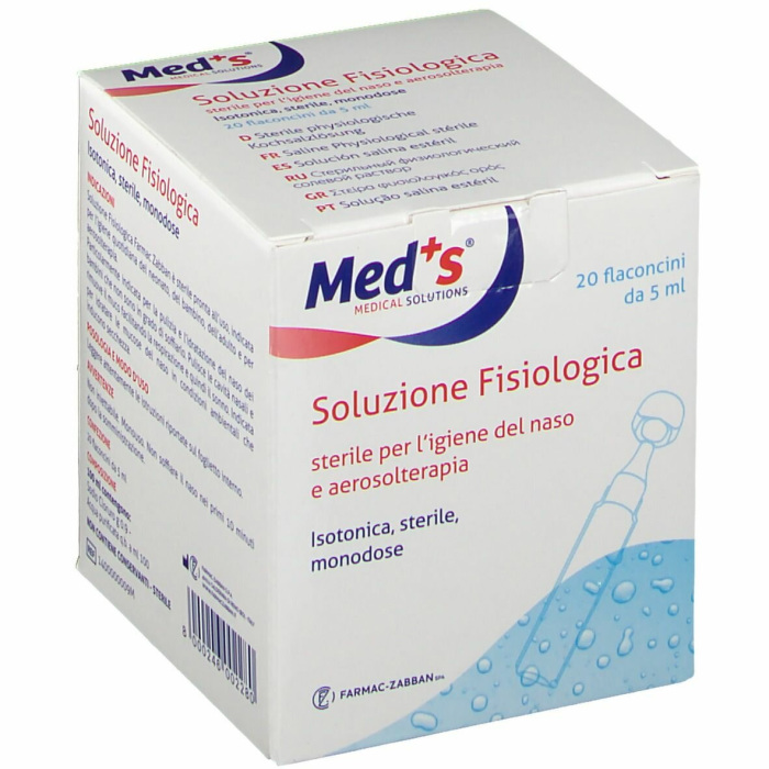 Med's Soluzione Fisiologica Igiene Nasale Aerosolterapia 20 Flaconi 5 ml