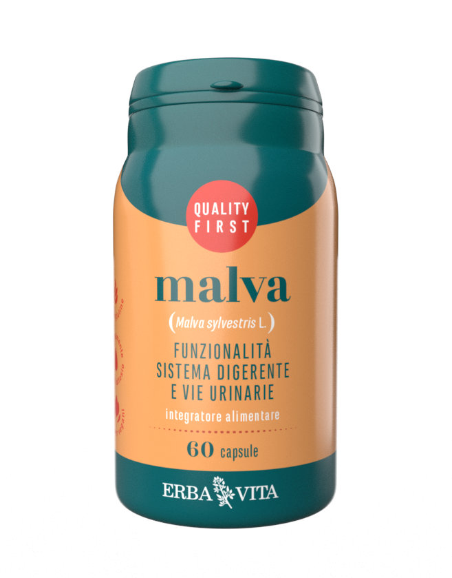 Erba Vita Malva Integratore Sistema Digerente e Vie Urinarie 60 Capsule