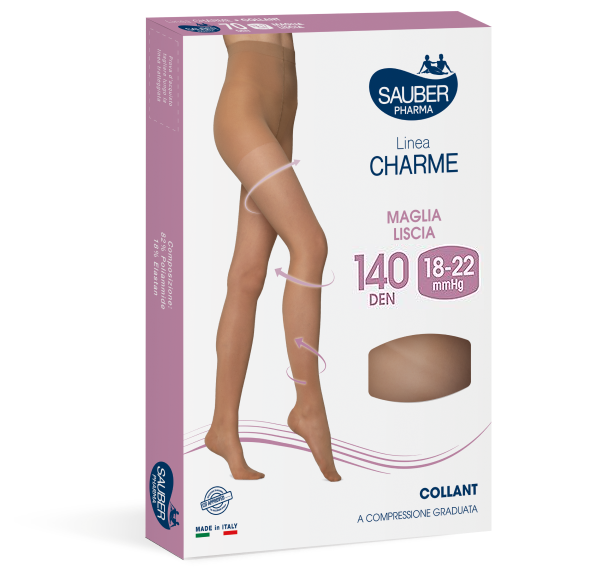 Sauber Linea Classica Collant in Maglia Liscia 140 Den Neutro Beige Taglia 5