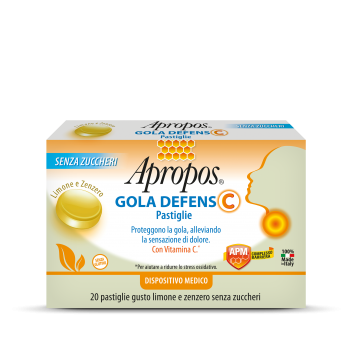 Apropos Gola Defens C Per la Gola Gusto Limone e Zenzero 20 Pastiglie