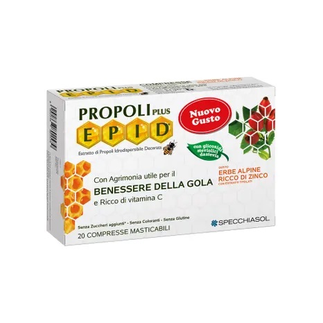 Specchiasol Epid Compresse Con Zinco Integratore Per la Gola 20 Compresse